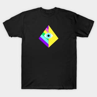 Pyramid Colorful Abstract Illuminati , Pyramid Eye Artwork T-Shirt